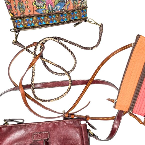4 Crossbody Purse Bundle - Dooney Relic Sakroots Lily Bloom Floral Pink Red - Picture 2 of 16